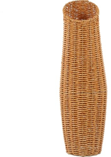 Ipetboom Vaso Da Terra Alto in Simil Rattan 16.54In Decorativo Per Fiori Secchi E Finti Porta Fiori Intrecciato Per Arredamento Casa E Ufficio Vaso Semplice Ed Elegante in Plastica