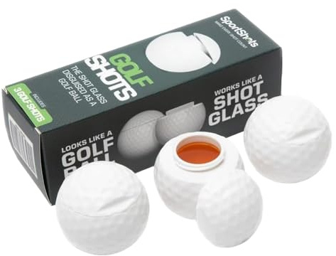 aiyraa 6Pcs Personalised Golf Ball Shot Glasses Gifts for Men, Golf Ball Shaped Shot Glasses with Lids, Funny Whiskey Glass & Golfball Mug, Novelty Golf Ball Cup Ideal Gifts for Golfers