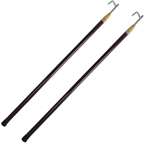 Multifunktionaler Teleskop-Bootshaken mit Fiberglasstange – Robustes Anlege- und Werkzeug for Boote und Ladungsbergung, 2 Stück(Brown,19.7 ft)