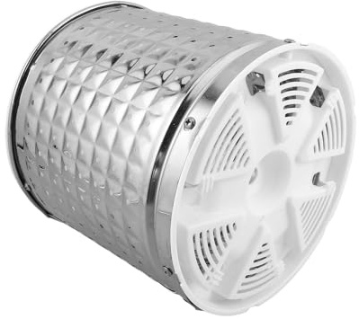 Stainless Steel Spin Basket Replacement for Small Washer Silver | Portable Machine Parts, Universal Fit and Easy Replacement, Reinforced Structure for Towels and Travel Use