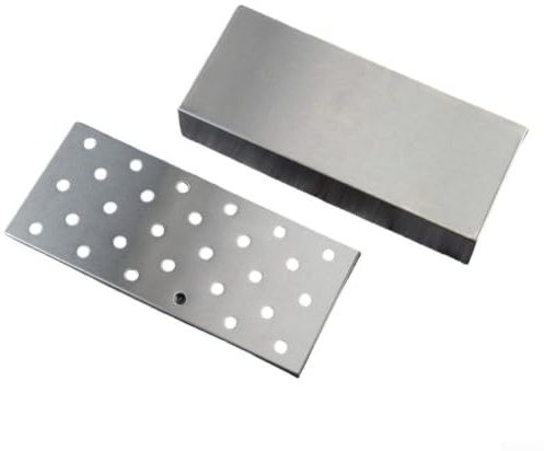 BBQ Grill Box 12in Stainless Steel Wood Chip Container for Pellets Chunks - Fit for Gas Charcoal Electric Barbecue Accessories Smoky Taste Garden