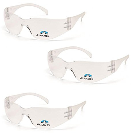 Pyramex Safety Intruder Reader Bifocals Clear Frame with Clear Lens (3 Pair) (Clear + 2.5 Lens)