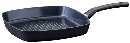 Fackelmann Brandao Grill Antiadherente 28 cm, Aluminio Reciclado y Mango de Baquelita, Revestimiento Cerámico CK2 sin PFA, Apta para Inducción, Vitro, Gas y Horno, Mango Ergonómico, 1 ud.