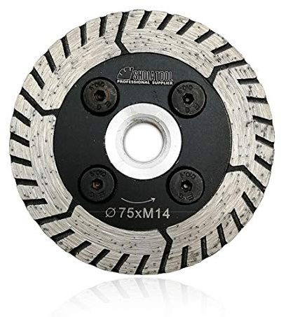 SHDIATOOL Disco de Corte de Diamante 75mm Hoja de sierra con Hoja Dual para Cortar y Pulir Granito Mármol Hormigón