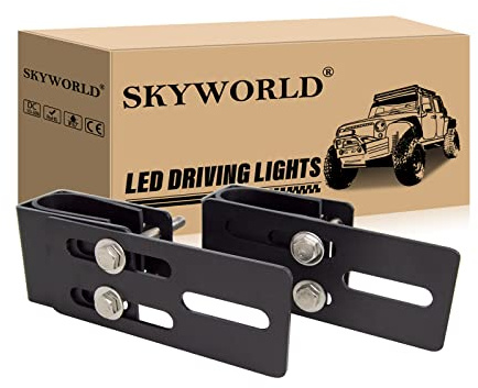 SKYWORLD 2X Soporte de Abrazadera de Techo Ajustable para Coche Kit de Montaje de Parachoques Soporte de Barra de luz LED Soporte de Luces de Trabajo Barra de luz de Trabajo LED ATV SUV Barco Camper
