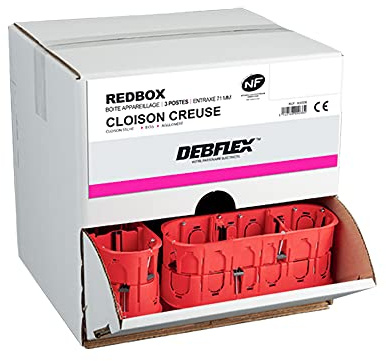 Boite de derivation electrique - boite derivation - Boite de derivation etanche exterieur - 1/2 Silo de 20 Boites d’appareillage Cloisons Sèche 3 Postes - Diam 67 x 40 mm - Entraxe 71 mm