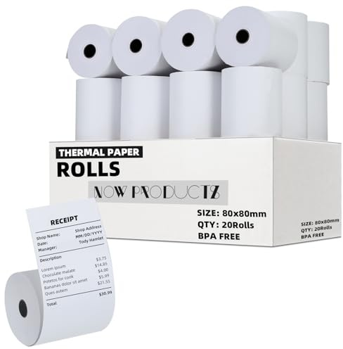 80MM x 80MM Thermal Receipt Till Rolls epos pos Machine Receipt Rolls 20 Rolls