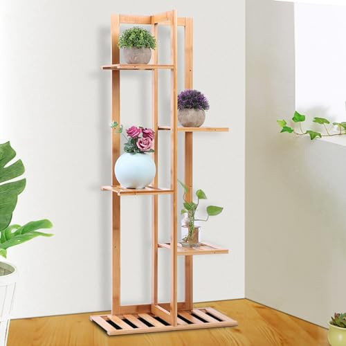Cocoarm Support pour plantes d'intérieur, support de fleurs en bambou, étagère pour plantes d'extérieur, support de fleurs pour balcon, salon, jardin, terrasse, 45 x 22 x 103 cm