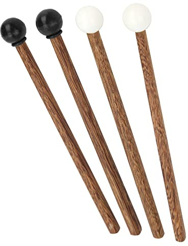 Bâton de Tambour à Tête Ronde 4 Pièces, Baguettes en Caoutchouc pour Enfants Pièces D'instrument de Percussion de 16,5 Cm pour Batteurs et Pratiquants D'enfants
