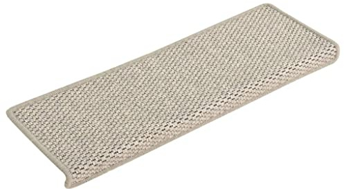 vidaXL Trappstegsmattor självhäftande sisal 15 st 65x21x4 cm silver