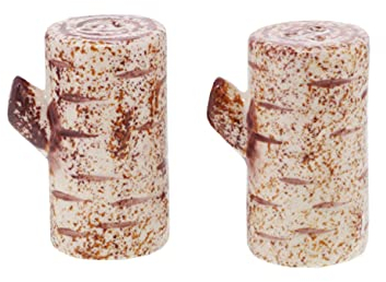 Servette Home Birch Log Salt and Pepper Shakers Wedding Party Small Salt Shakers, SVSP0136LG