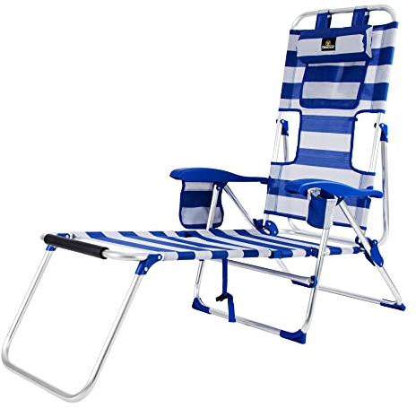 CREVICOSTA QUALITY MARK MARCAS DE CALIDAD - Masaje 12010 - Silla de Playa Tipo Masaje. Plegable y abatible, con reposabrazos y 9 Posiciones (Marinera)