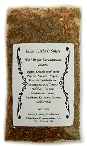 70g grekisk kryddblandning för kött rätter av Elixir örter & kryddor från Kreta #22