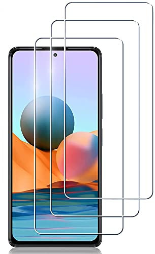 Genérico Pack 3x Protector Pantalla compatible para Xiaomi Redmi Note 10 Pro / 10 Pro Max, Vidrio cristal templado, dureza 9H, sin burbujas, antiarañazos