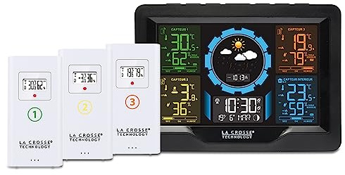 La Crosse Technology - WS6304 Station météo colorée 3 capteurs - Noir