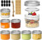 LATERN 8 Piezas Mini Tarros de Albañil, 120ml Tarro de Masón de Boca Regular Tarro de Conservas de Vidrio Pequeño con Tapas, Bandas Selladoras, Etiquetas y Cuerda - para Especia Mermelada Miel Postre