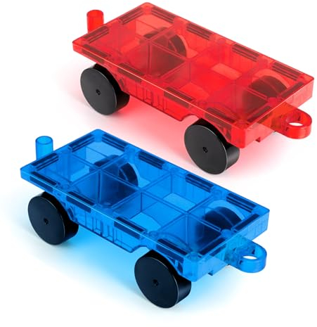 zhangxin Magnetische Bausteine,Magnetische Fliesen Kinderspielzeug ，Magnetisches Auto， STEM Magnet Spielzeugfür Jungen und Mädchen über 3 4 5 6 7 Jahre alt. Farbige Fliesen verbessern Mint Bildung
