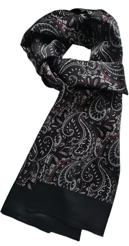 XUYUZUAU Herren-Schal, Seide, 100 % Seide, 12 Mommes, doppellagig, dick, für Freizeit, formelle Anlässe, Business, 175 x 26 cm