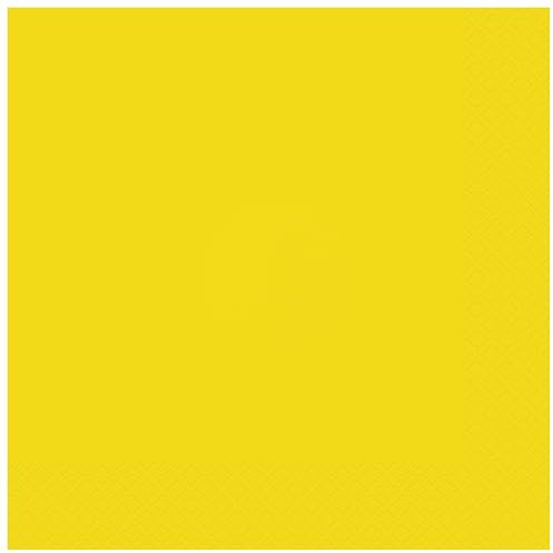 Unique 82251 - Papierservietten – 13 cm –Neongelb Farbe– 20 Stück (1 Stück)