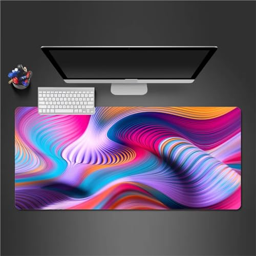 QiHon Gaming Mauspad XXL Blau Lila Großes Mauspad Schreibtischauflage mit Vernähte Kanten Einer speziellen Oberfläche verbessert Geschwindigkeit und Präzision 1000x500x2mm