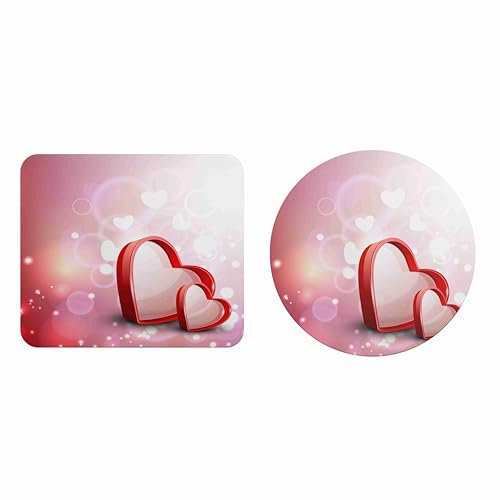 EHOMERY One Piece Mauspad XXL Mousepad Mit Motiv Valentinstag Mauspad Gamer Mousepad Orientteppich Für Die Schreibtischdekoration - 2 Pack [20x24 cm and Dia 20 cm]