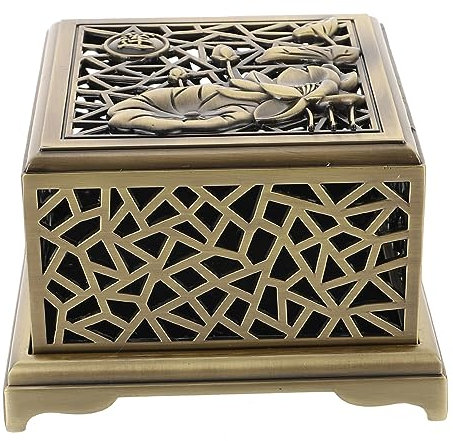 Alipis Hollow Lotus Incense Burner Aus Sandelholz Für Teezeremonie Antik Bronzefarbenes Design Zur Meditation Und Raumdekor