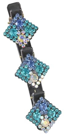 Pinces à cheveux tressées en cristal étincelant pour femmes et filles - Double coiffure - Double couche - Bandeau tressé - Outils pour cheveux - Nouveau tissu satiné - Pinces à cheveux en strass