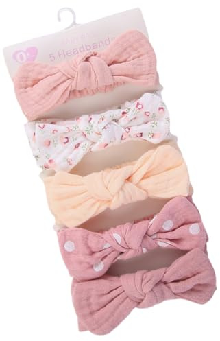 Dtaigou Huvudbågar för flickor, båge pannband för flickor, Baby Headbows, 7.1x1.4 tum hårband med knut, elastiska head wrap -tillbehör för daglig slitage