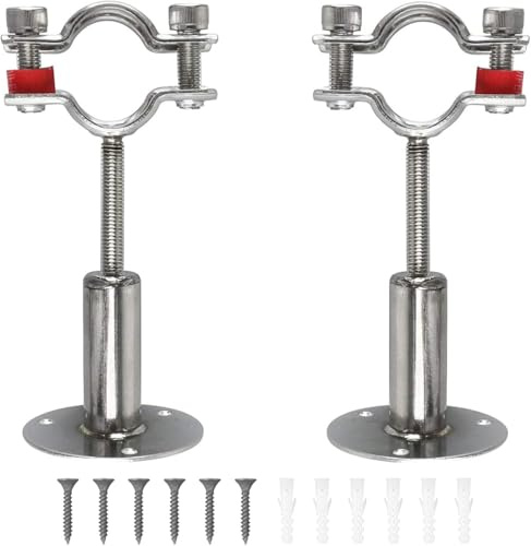 32mm Stainless Steel Pipe Supports, Adjustable Pipe Bracket Pipe Clamps Ceiling Wall Mount 2PCS Drain Pipe Bracket