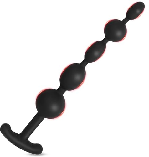 BDSMLOVE Perline anali in silicone, plug anale estremamente lungo, giocattolo sessuale per coppie, sesso estremo, stimolatore prostatico, giocattoli anali per uomini e donne (Tirette à 5 perles)