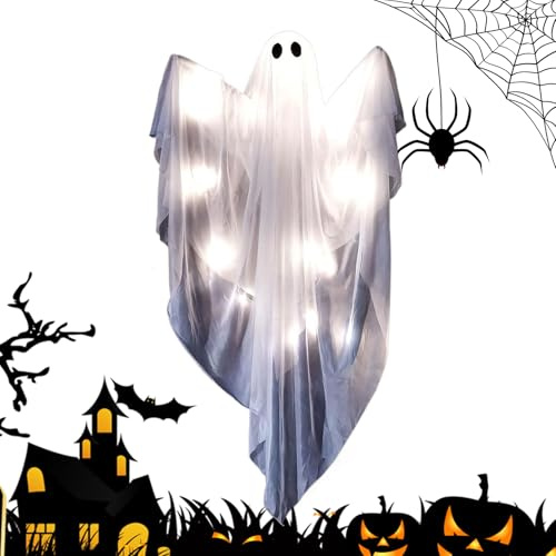 Halloween Ghost - Decorazione Appeso Illuminazione, Figura Luminosa Paura, Statua Incantata Con Suoni Raccapriccianti Per Una Configurazione Raccapricciante | Decorazione Animata Porta Del Portico D