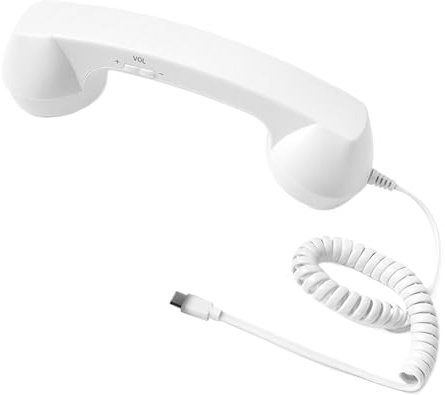 Retro Phone Adapter - Type-C Classic Electronics Accessory with Microphone, Cellphone to Landline Converter, Vintage Style Handset for Offices Travel Kitchen Bedside | Bathroom Bed Desk Living Room