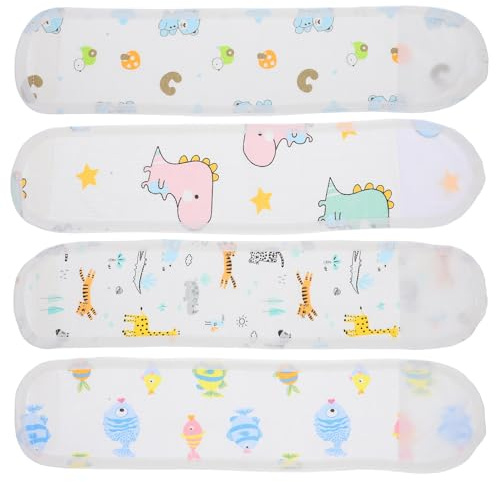 Gogogmee Ceinture Abdominale Bébé 4 Pièces Motifs Animaux Mignons, Taille Ajustable, Tissu Doux Et Respirant, Couverture Ventrale Anti-froid, Ceinture Protection Nombril -né, Confort Quotidien