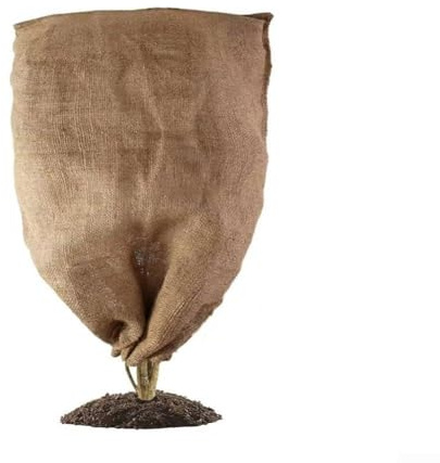 Sacs de protection réutilisables pour plantes d'hiver en toile de jute pour protection contre le gel et les animaux (80 × 120 cm)