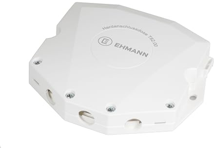 EHMANN Profi Herdanschlussdose AP-VARIO, Aufputz, für den Anschluss von Kochfeld, Backofen und weiteren Geräten, VDE-zertifizierte Hebelklemmen, 5 sichere Zugentlastungen, Made in Germany, 8260x0000