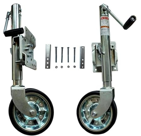 NYTFHMS Boat Trailer Jack - Trailer Jack Wheel, Jockey Wheel Heavy Load Trailer 20Cm, Folding Jockey Wheel Support, Capacity 750 Kg, Lift 25Cm, for Boat, Motorhome, Ya