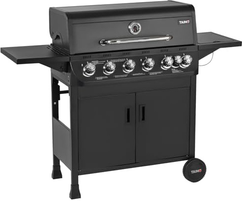 TAINO BRANDO 6+1 Gasgrill 6 Brenner Seitenkocher BBQ Grillwagen Gasgriller