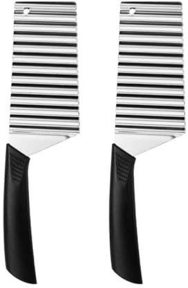 JOINPAYA Couteau Ondulé Inox 2 Pièces, Coupe-frites et Légumes Portable, Lame en Acier Inoxydable, Outil Cuisine Polyvalent pour Découpe Créative de Pommes de Terre et Légumes, Léger