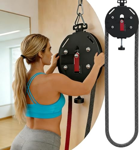 Entrenador De Cuerda Sin Fin | Siste-ma De Poleas De Cable PortáTil Con Resistencia Ajustable | MáQuina De Cuerda Para Escalar, Equipo De Gimnasio En Casa Para Ejercicios De Agarre, Brazos Red