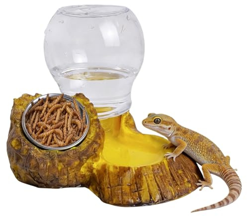 Genérico Plato De Alimentación para Reptiles: Cuenco De Agua para Tortuga, Plato para Beber De para Serpiente, Cuenco De Dragón Barbudo para | para Tortuga Serpiente Dragón Barbudo Leopard