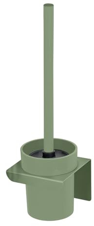 Portascopino WC da Muro Adesivo Verde – Scopino Bagno Sospeso in Acciaio Senza Fori – Fissaggio Salva-Piastrelle Linea Rea