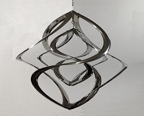 Windspiel doppel Hurrikan Metall Edelstahl Windrad Mobile Klangspiel Deko Figur