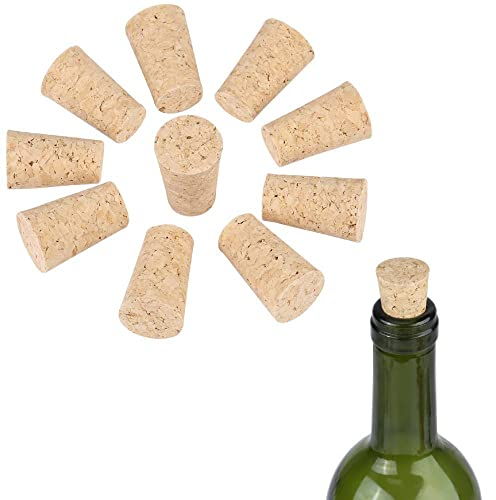 10Pcs Naturkorken Bastelkorken, Weinkorken Flaschenkorken, Tapered korken für Flaschen die Weinherstellung Handwerk(Larger)