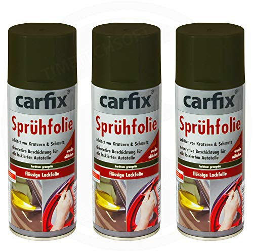CARFIX Pellicola spray per cerchioni, bomboletta spray da 400 ml, grigio verde opaco, gomma liquida per auto, moto e auto