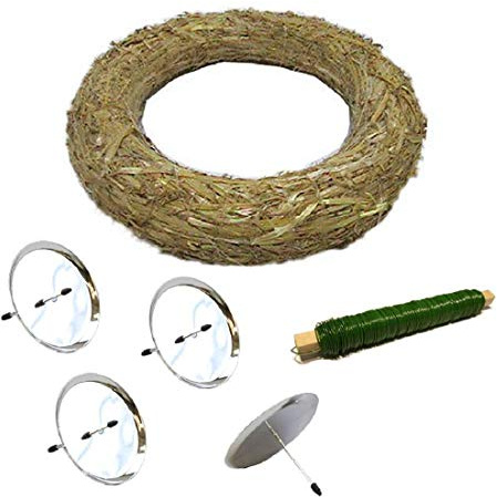 Adventskranz DIY Bastelset I 6-teilig I mit silbernen Kerzentellern
