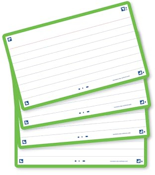 Oxford Flash 2.0 Flashcards A7 75x125mm Liniert Grün 80 Stück