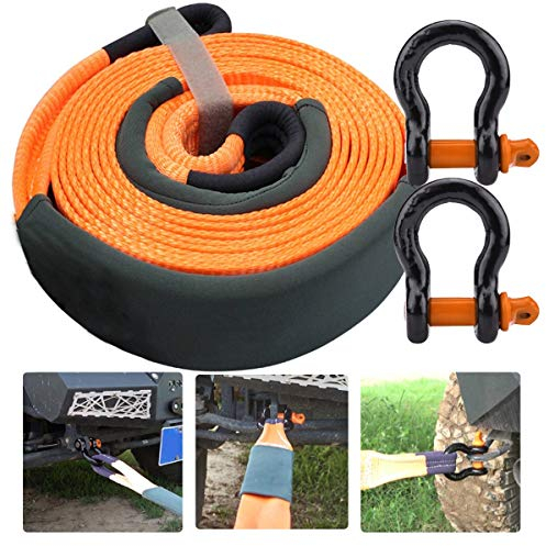 PKW PLUS Abschleppseile,6 Meter Abschleppseil,Nylon Abschleppen Gurt,Mit 2 Sicherheitshaken,Maximale Zugkraft 33069 lb,für Autos/SUV/landwirtschaftliche Fahrzeuge/Schiffe