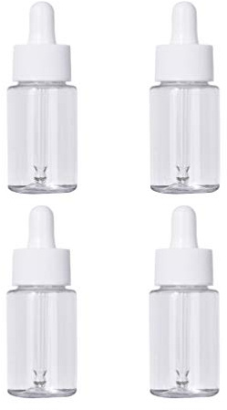 EXCEART 4 Piezas 100 Ml Aceites Esenciales Botellas de Vidrio Rellenables Botella Vacía Transparente con Tapón Cuentagotas Laboratorio de Química Productos Químicos Colonias Perfumes
