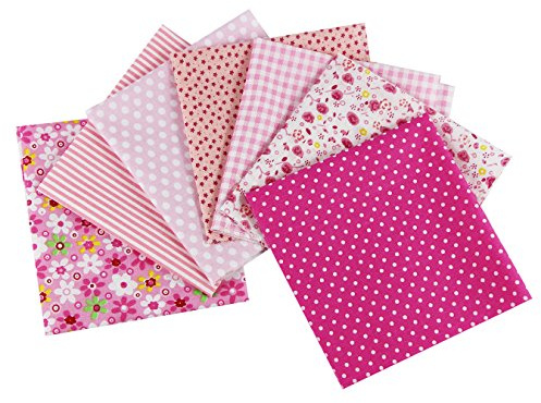 aufodara 7 Piezas Telas Patchwork 50 x 50cm Cuadrado Tela de Algodón Impresa Tela Algodon para Coser Manualidades Bricolaje Retales Costura (Rosa)