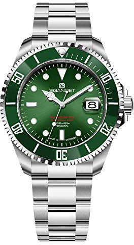 Gigandet Herren-Automatikuhr Sea Ground 300 - Made in Germany - Saphirglas - Swiss Super Luminova - Edelstahl - 300m/30bar wasserdicht - G300-014M
